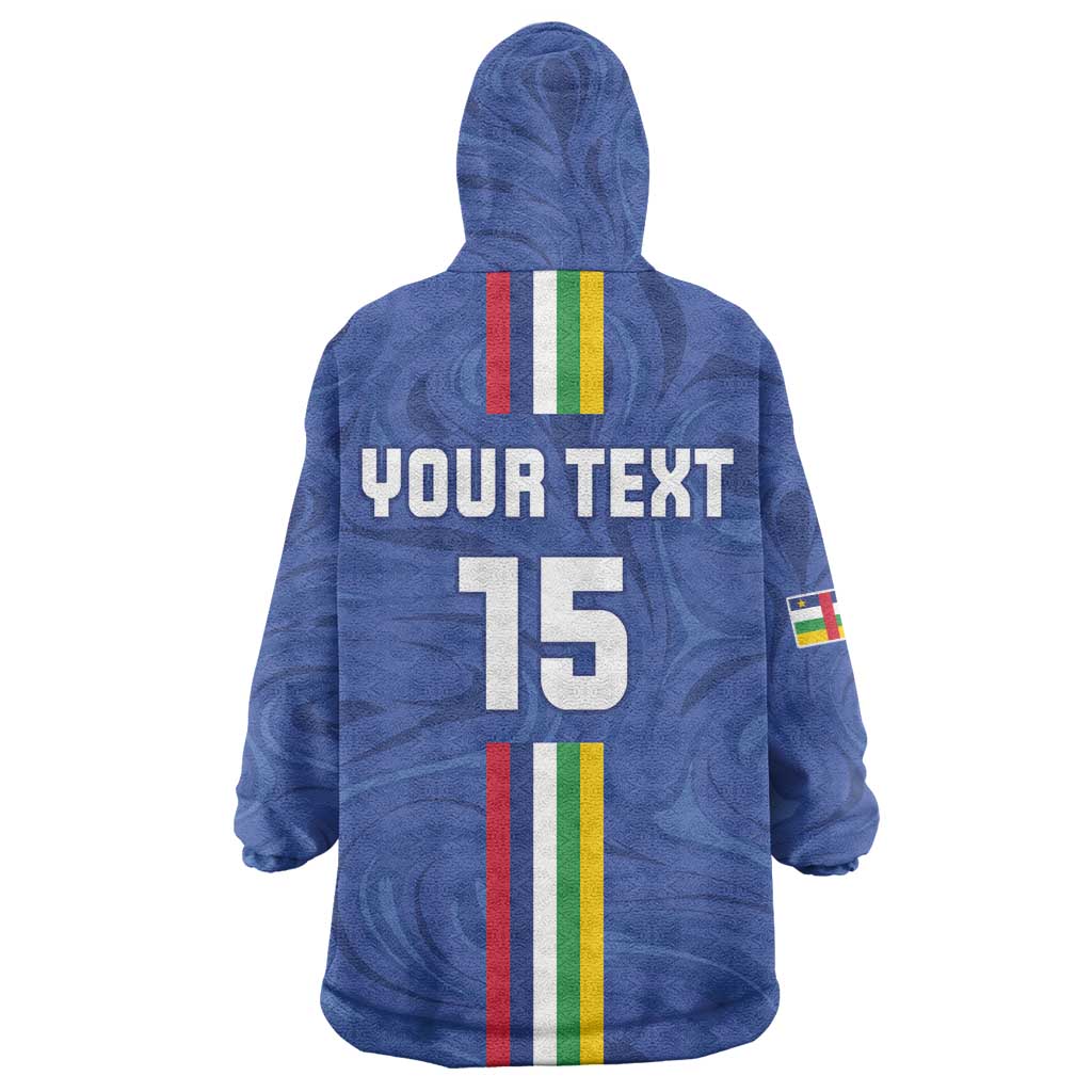 Custom Central African Republic Football Wearable Blanket Hoodie Allez Les Fauves