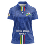 Custom Central African Republic Football Women Polo Shirt Allez Les Fauves