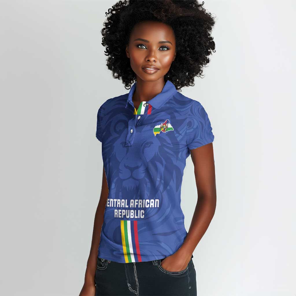 Custom Central African Republic Football Women Polo Shirt Allez Les Fauves