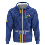Custom Central African Republic Football Zip Hoodie Allez Les Fauves