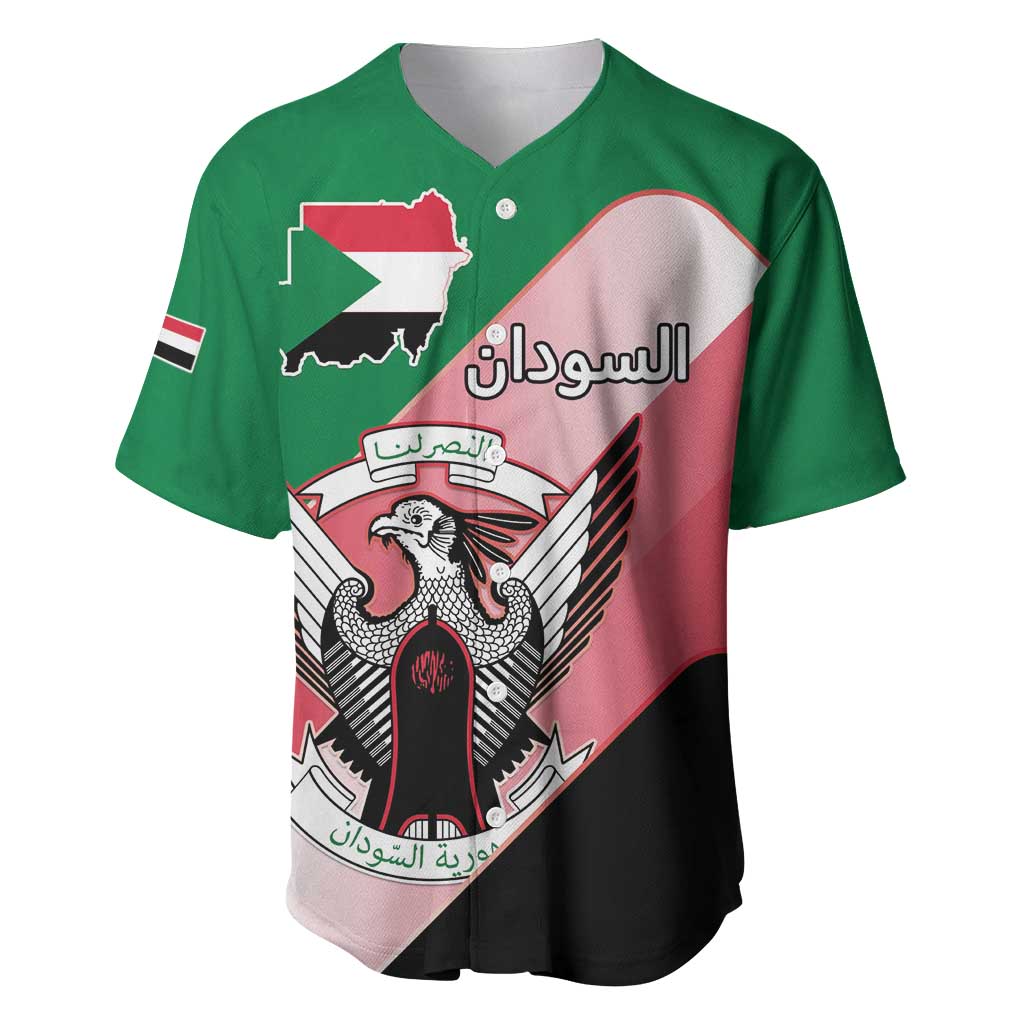 Personalized Sudan Baseball Jersey Coat Of Arms Flag Style