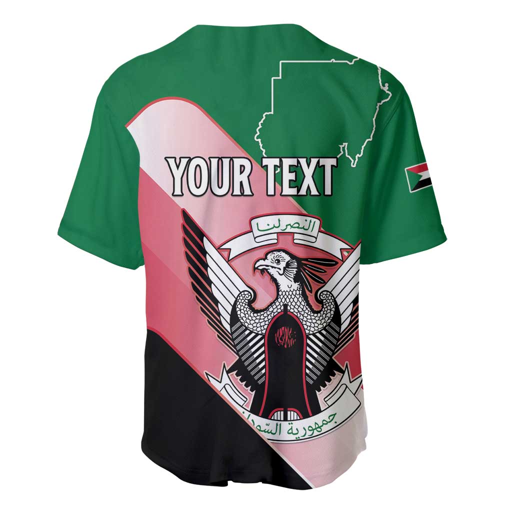 Personalized Sudan Baseball Jersey Coat Of Arms Flag Style