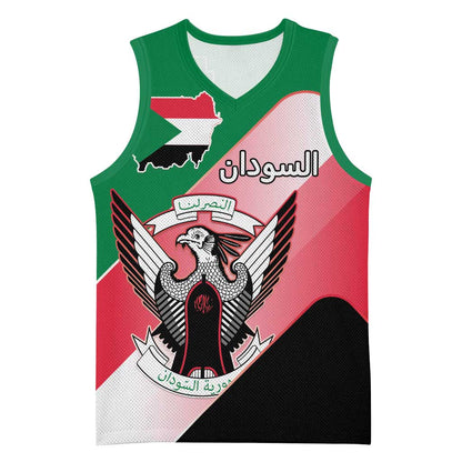 Personalized Sudan Basketball Jersey Coat Of Arms Flag Style LT15