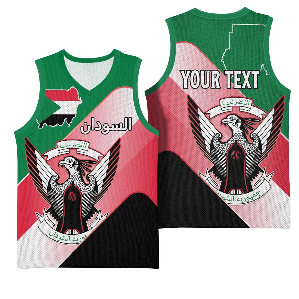 Personalized Sudan Basketball Jersey Coat Of Arms Flag Style LT15