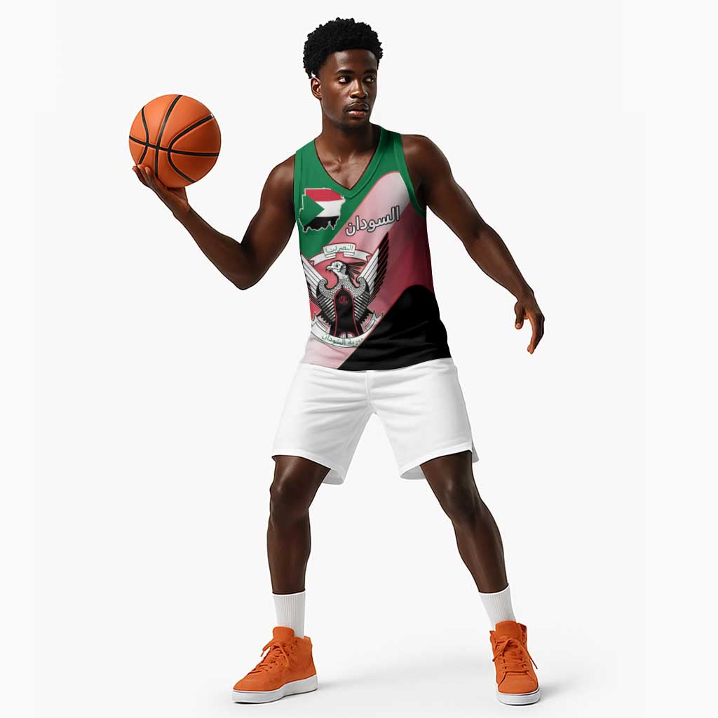 Personalized Sudan Basketball Jersey Coat Of Arms Flag Style LT15