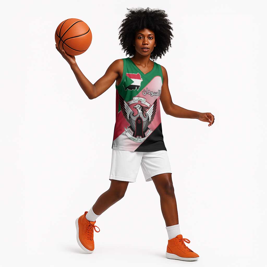 Personalized Sudan Basketball Jersey Coat Of Arms Flag Style LT15