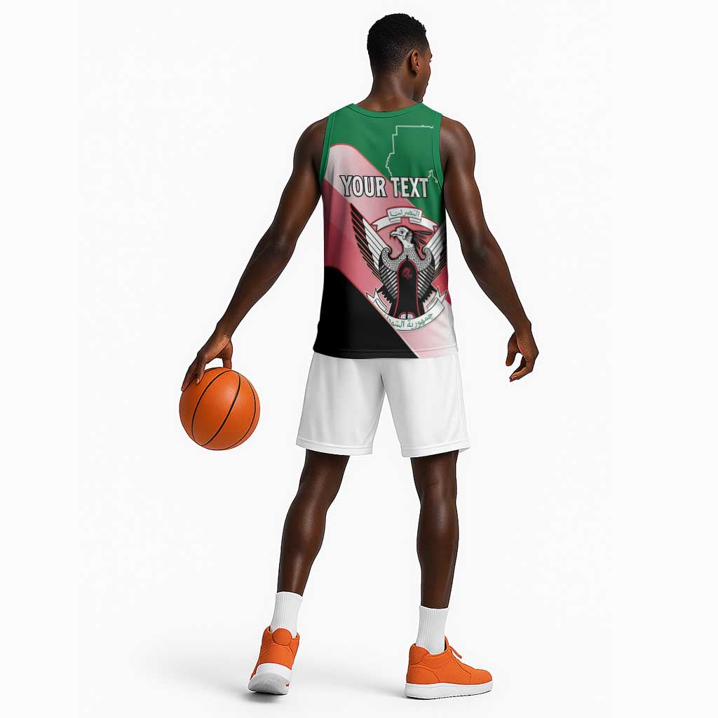 Personalized Sudan Basketball Jersey Coat Of Arms Flag Style LT15