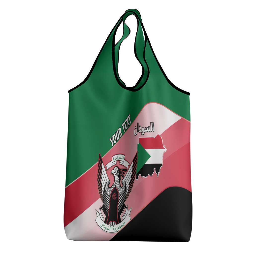 Personalized Sudan Grocery Bag Coat Of Arms Flag Style