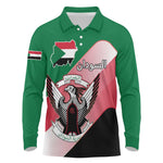 Personalized Sudan Long Sleeve Polo Shirt Coat Of Arms Flag Style