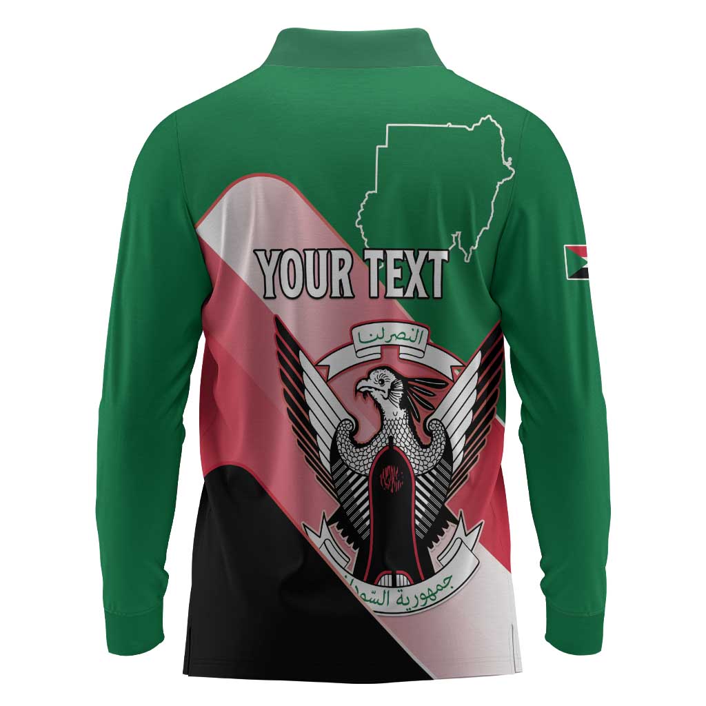 Personalized Sudan Long Sleeve Polo Shirt Coat Of Arms Flag Style