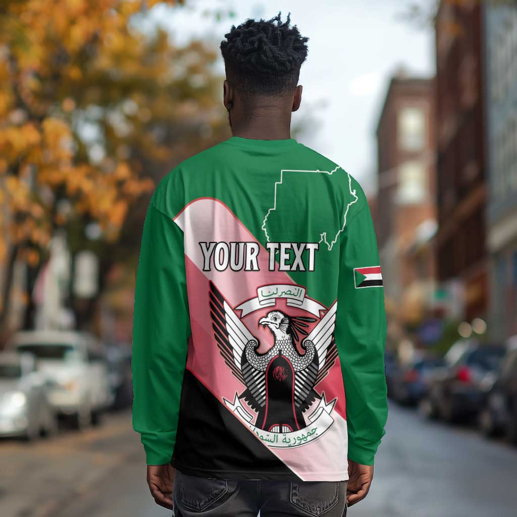 Personalized Sudan Long Sleeve Shirt Coat Of Arms Flag Style