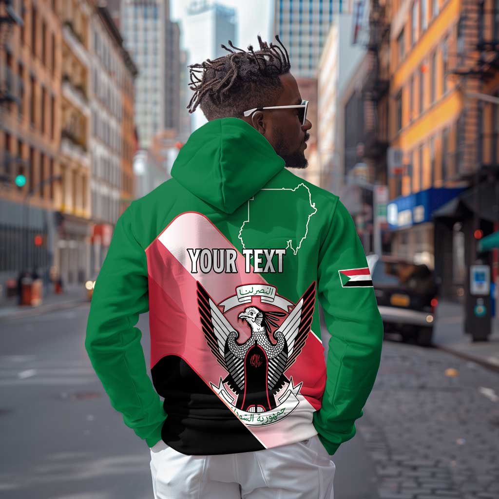 Personalized Sudan Zip Hoodie Coat Of Arms Flag Style
