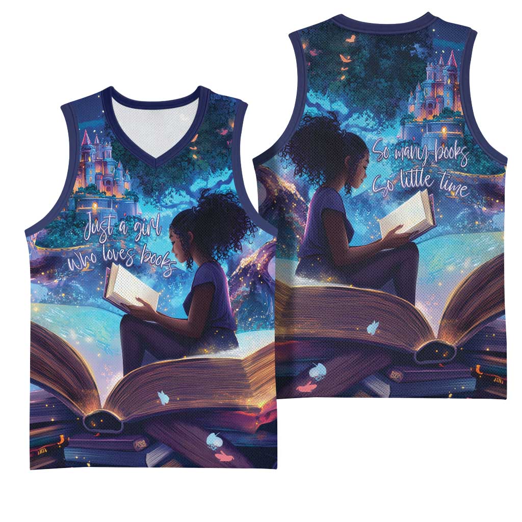 Black Girls Book Lovers Basketball Jersey So Many Books - So Little Time LT15