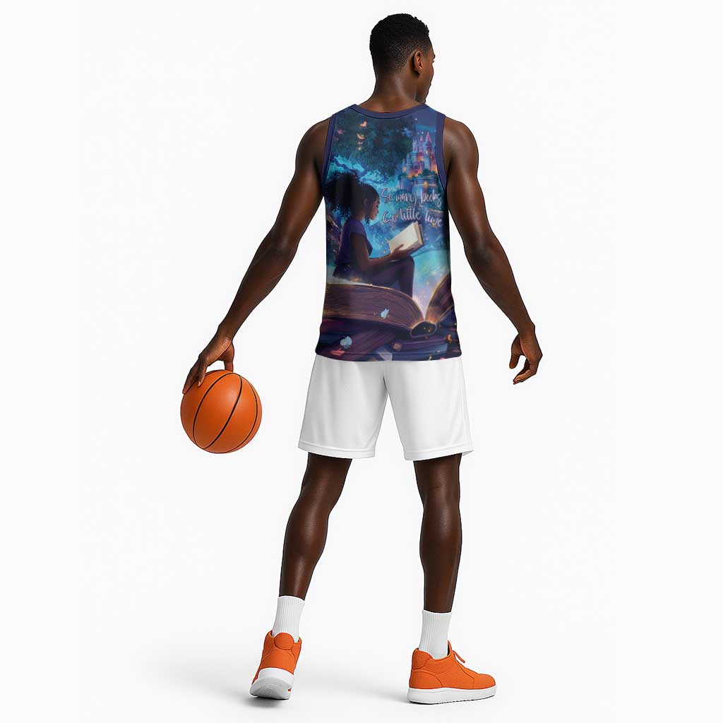 Black Girls Book Lovers Basketball Jersey So Many Books - So Little Time LT15