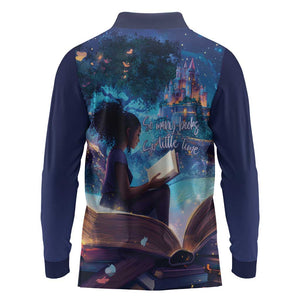 Black Girls Book Lovers Long Sleeve Polo Shirt So Many Books - So Little Time