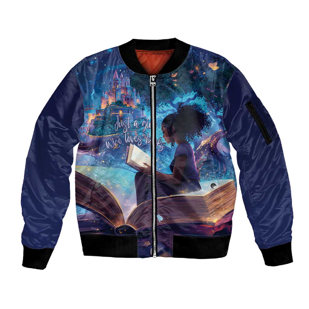 Black Girls Book Lovers Sleeve Zip Bomber Jacket So Many Books - So Little Time