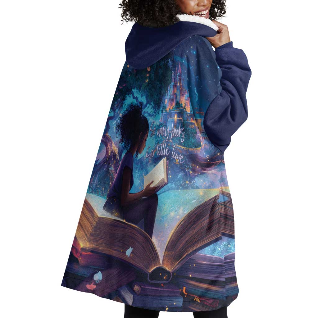 Black Girls Book Lovers Wearable Blanket Hoodie So Many Books - So Little Time