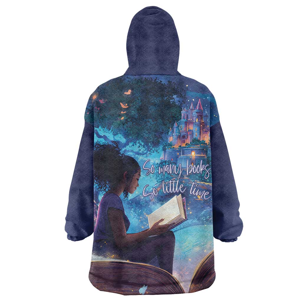 Black Girls Book Lovers Wearable Blanket Hoodie So Many Books - So Little Time