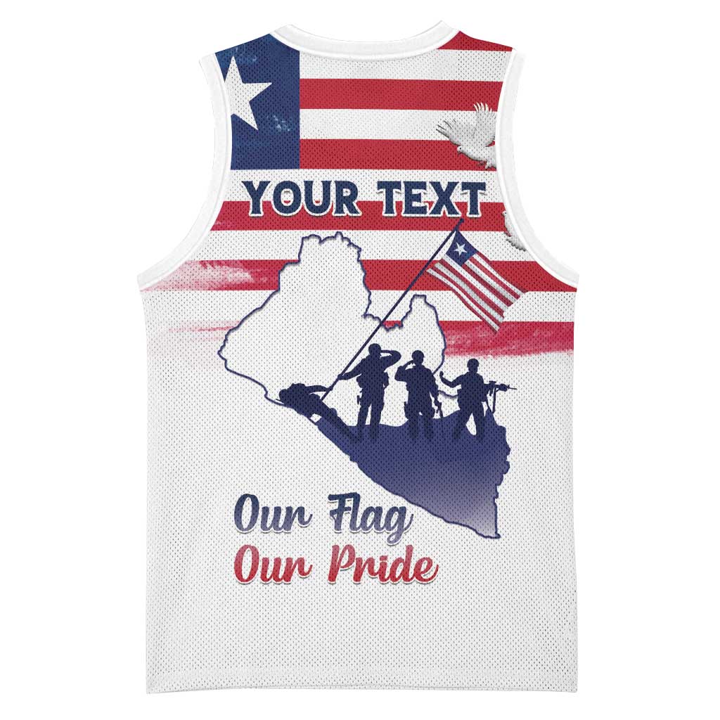 Personalised Liberia Flag Day Basketball Jersey Coat Of Arms With Map LT15