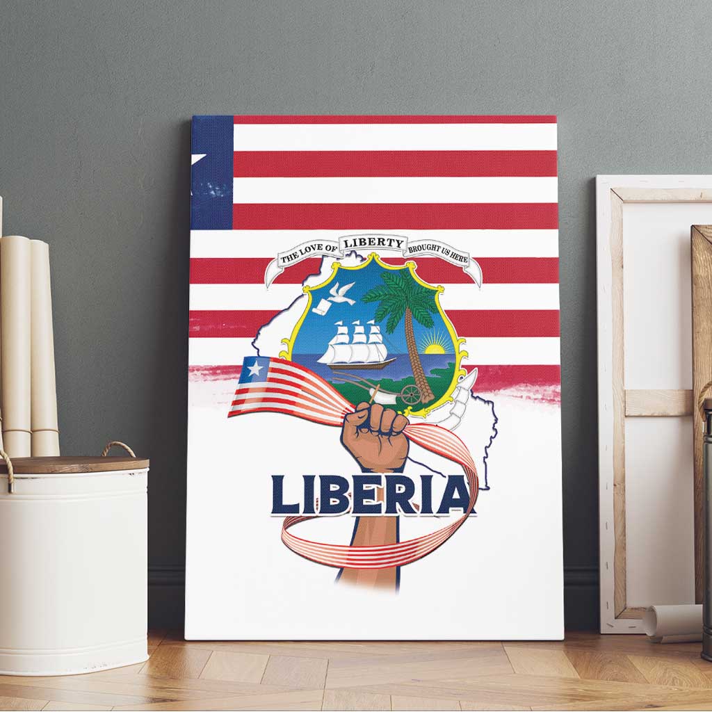 Liberia Flag Day Canvas Wall Art Coat Of Arms With Map