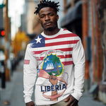 Personalised Liberia Flag Day Long Sleeve Shirt Coat Of Arms With Map