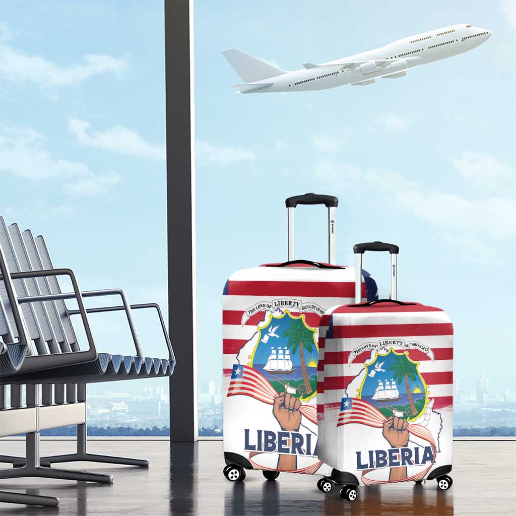 Liberia Flag Day Luggage Cover Coat Of Arms With Map