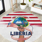Liberia Flag Day Round Carpet Coat Of Arms With Map