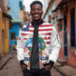 Personalised Liberia Flag Day Sleeve Zip Bomber Jacket Coat Of Arms With Map