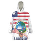 Personalised Liberia Flag Day Wearable Blanket Hoodie Coat Of Arms With Map