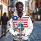 Personalised Liberia Flag Day Zip Hoodie Coat Of Arms With Map