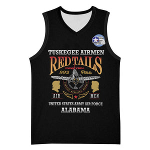 Personalized Red Tails Legacy Basketball Jersey WWII Legacy Tribute - Black Color LT15