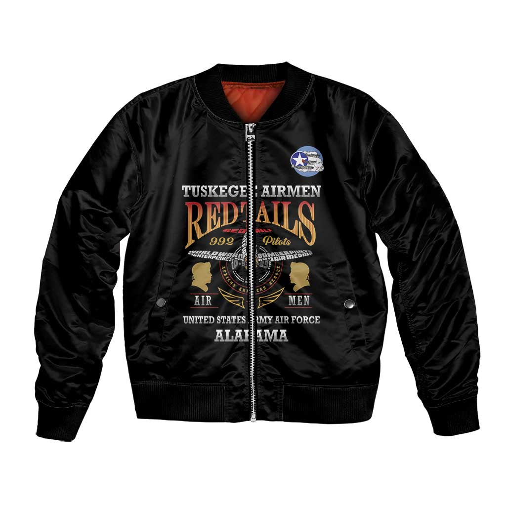Personalized Red Tails Legacy Bomber Jacket WWII Legacy Tribute - Black Color - African Pride
