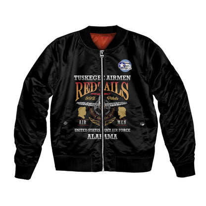 Personalized Red Tails Legacy Bomber Jacket WWII Legacy Tribute - Black Color - African Pride