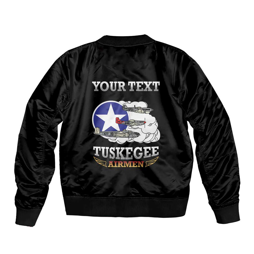 Personalized Red Tails Legacy Bomber Jacket WWII Legacy Tribute - Black Color - African Pride