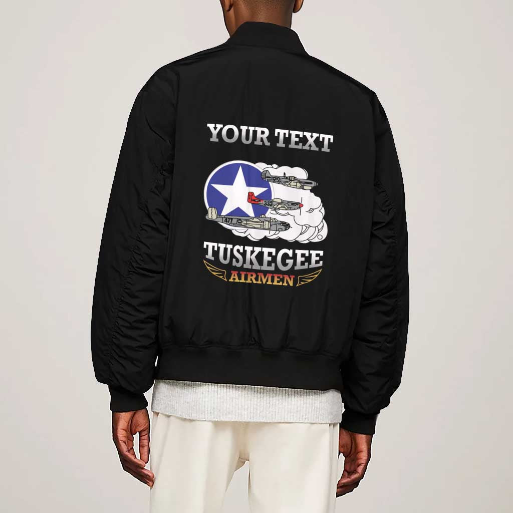 Personalized Red Tails Legacy Bomber Jacket WWII Legacy Tribute - Black Color - African Pride
