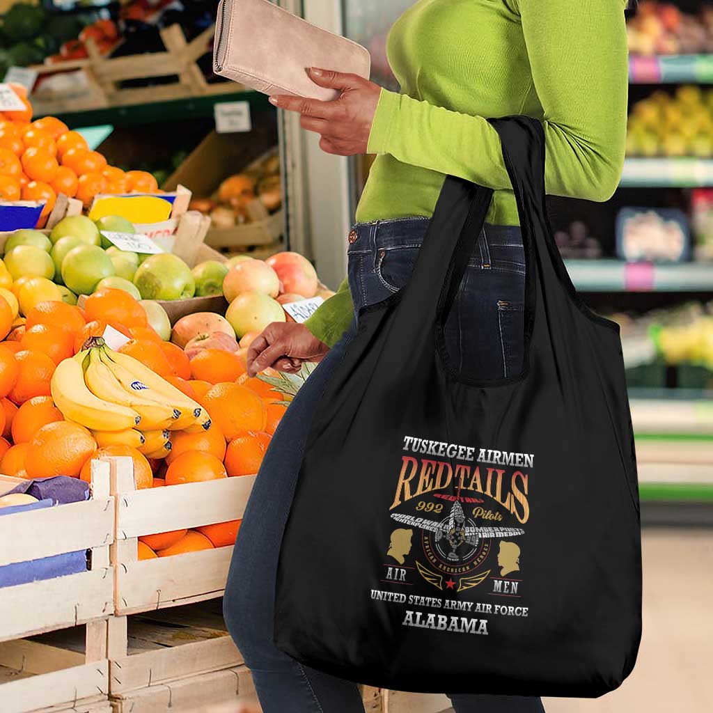 Red Tails Legacy Grocery Bag WWII Legacy Tribute - Black Color - African Pride