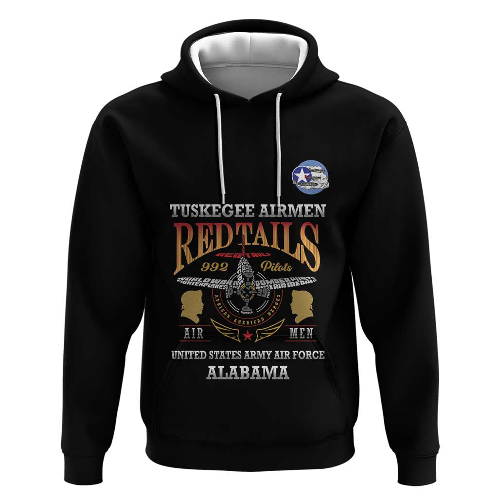 Personalized Red Tails Legacy Hoodie WWII Legacy Tribute - Black Color - African Pride