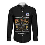 Personalized Red Tails Legacy Long Sleeve Button Shirt WWII Legacy Tribute - Black Color - African Pride