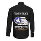 Personalized Red Tails Legacy Long Sleeve Button Shirt WWII Legacy Tribute - Black Color - African Pride