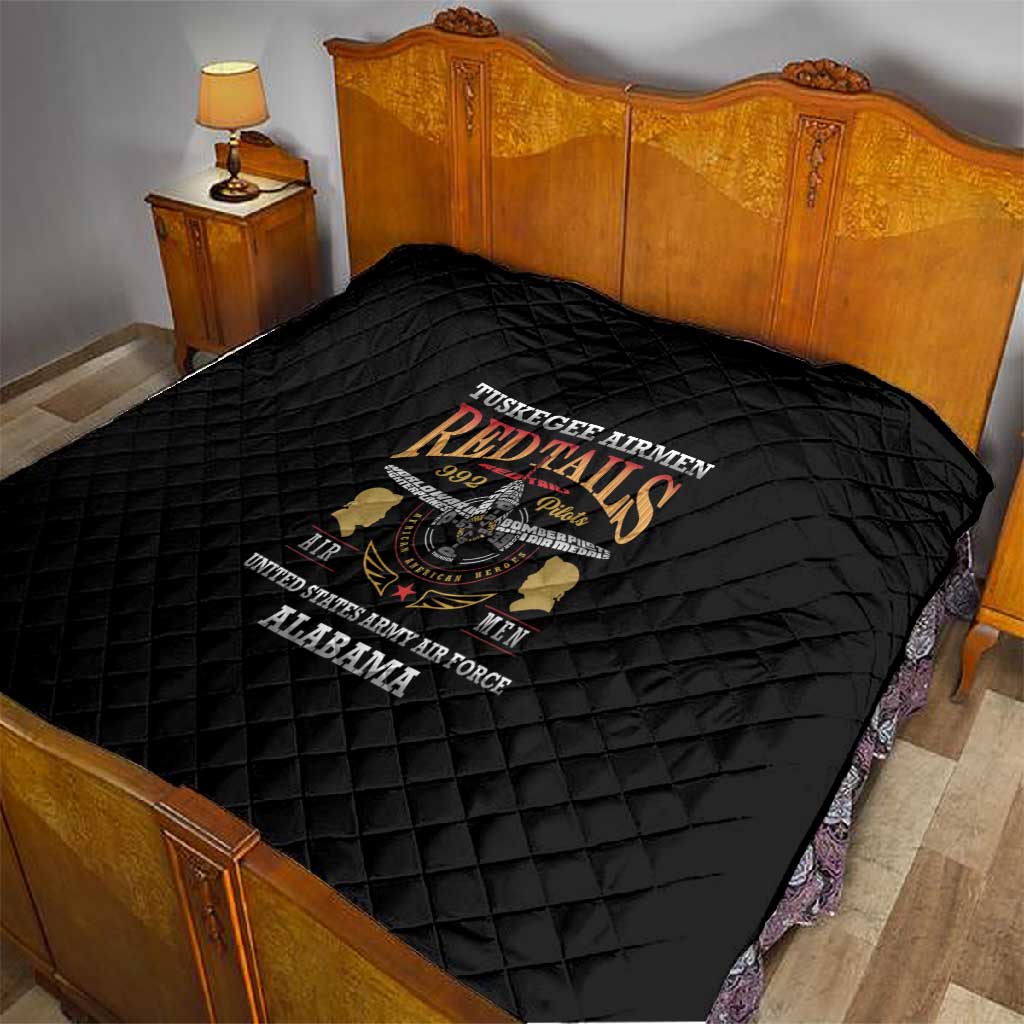 Red Tails Legacy Quilt WWII Legacy Tribute - Black Color - African Pride
