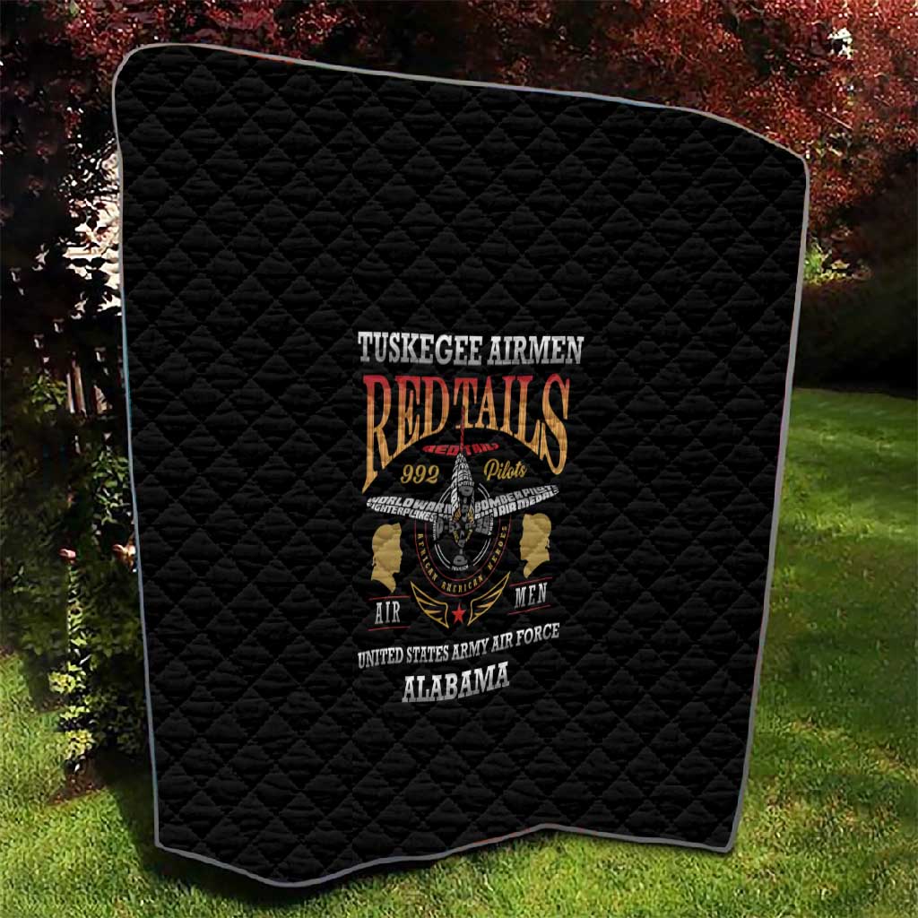 Red Tails Legacy Quilt WWII Legacy Tribute - Black Color - African Pride
