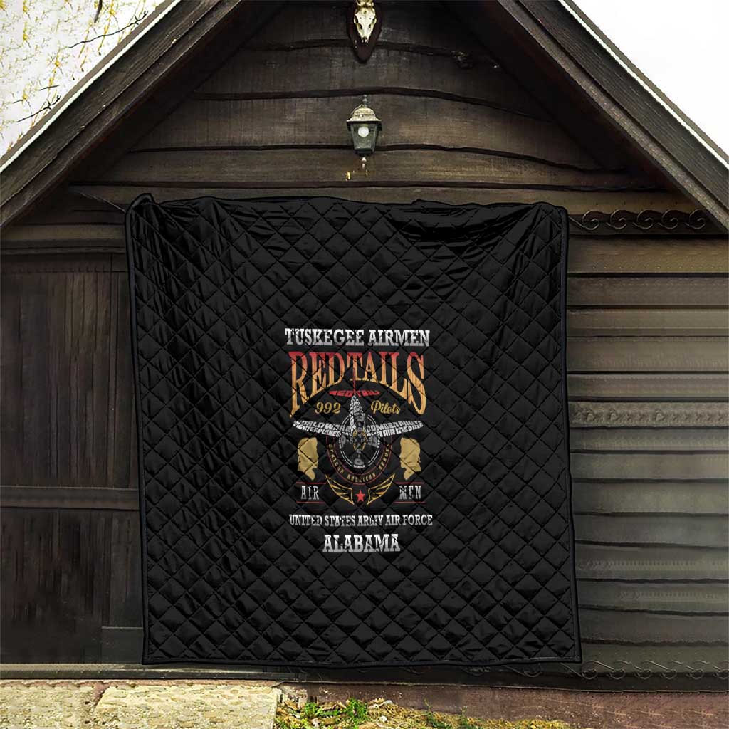 Red Tails Legacy Quilt WWII Legacy Tribute - Black Color - African Pride