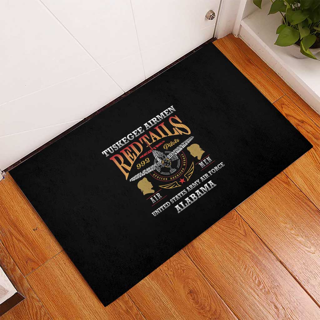 Red Tails Legacy Rubber Doormat WWII Legacy Tribute - Black Color - African Pride