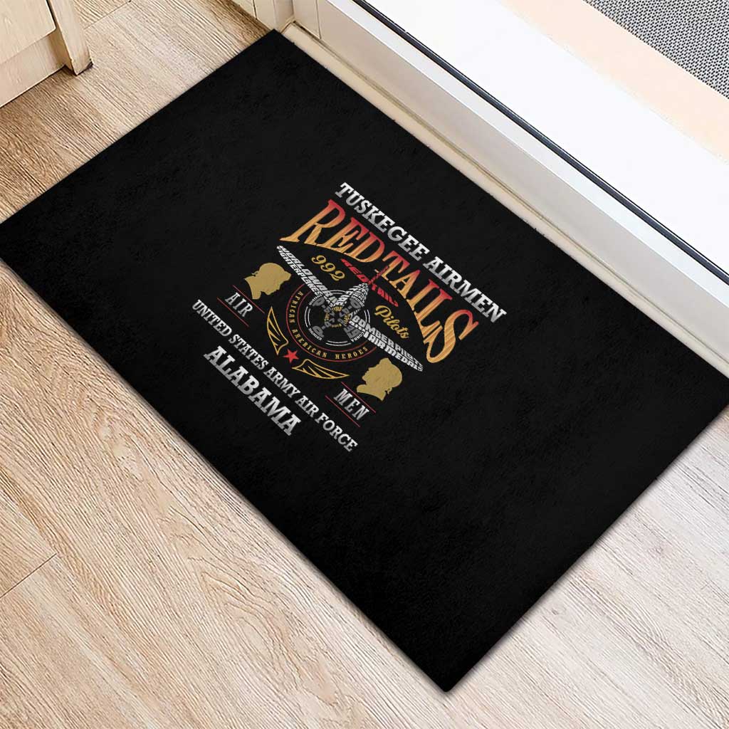 Red Tails Legacy Rubber Doormat WWII Legacy Tribute - Black Color - African Pride