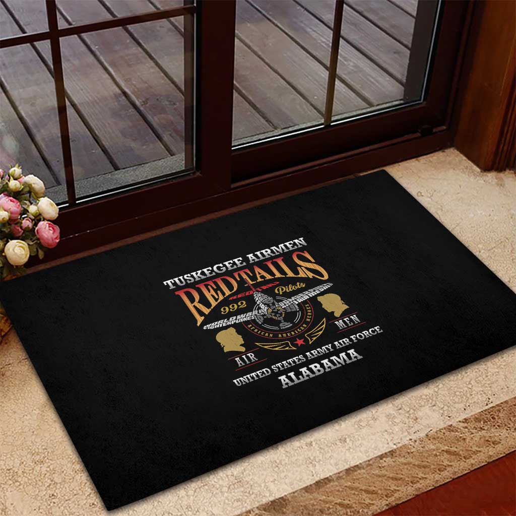 Red Tails Legacy Rubber Doormat WWII Legacy Tribute - Black Color - African Pride