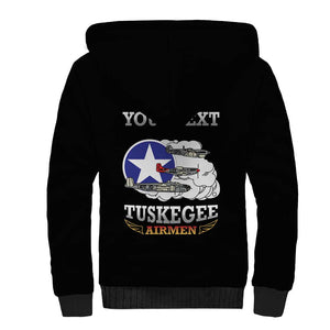 Personalized Red Tails Legacy Sherpa Hoodie WWII Legacy Tribute - Black Color - African Pride