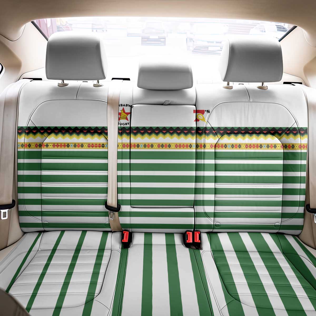 Zimbabwe Rugby Sevens Back Car Seat Cover Go Cheetahs - African Pride