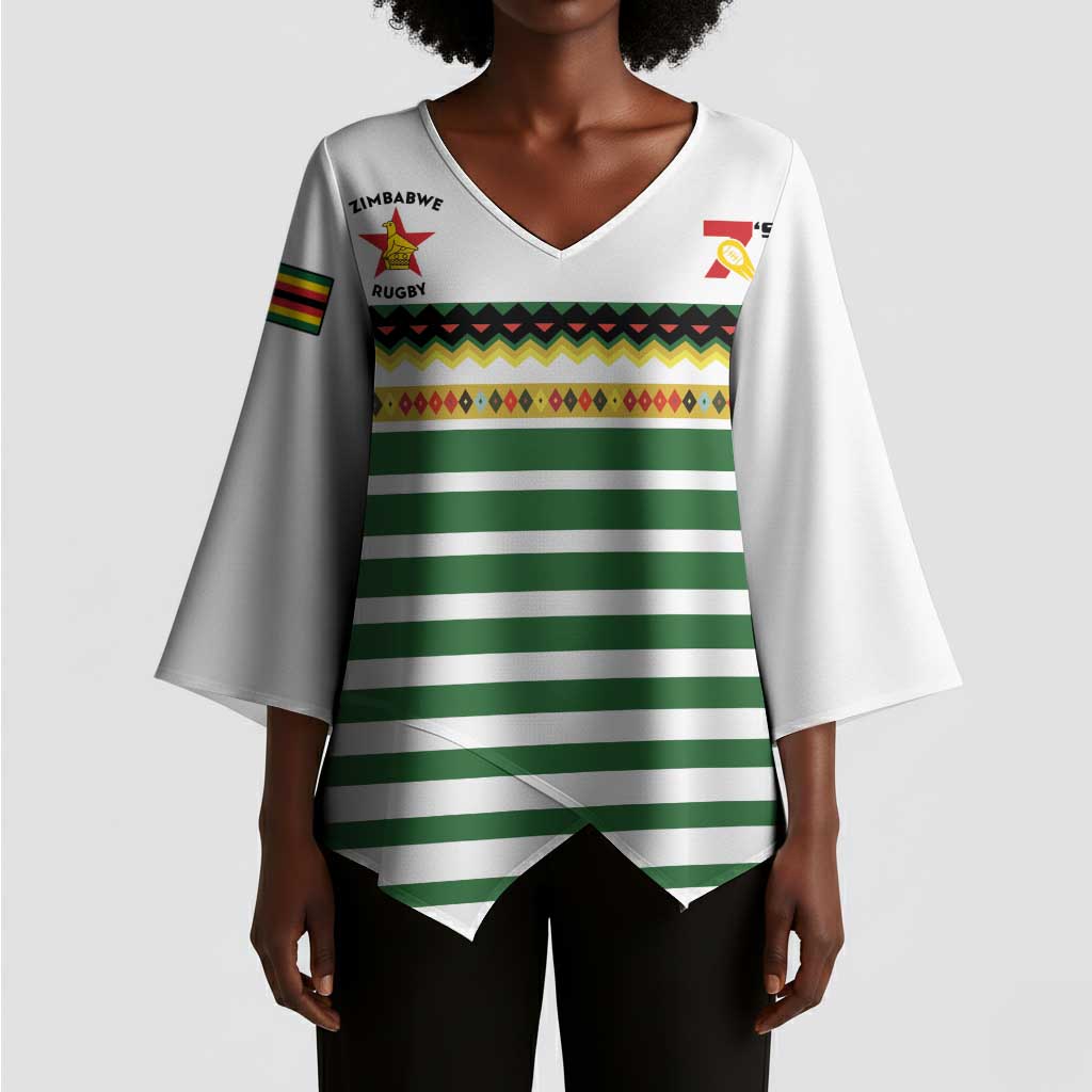 Zimbabwe Rugby Sevens Custom Kimono Sleeve Blouse Go Cheetahs Go
