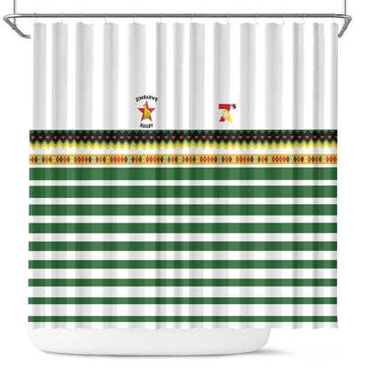 Zimbabwe Rugby Sevens Shower Curtain Go Cheetahs - African Pride