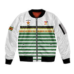 Zimbabwe Rugby Sevens Custom Sleeve Zip Bomber Jacket Go Cheetahs - African Pride